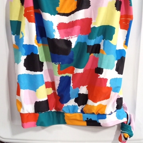 HOLIPICK MULTI COLORED TANKINI BLACK MID RISE BOTTOMS SIZE LARGE NWT - Picture 4 of 6